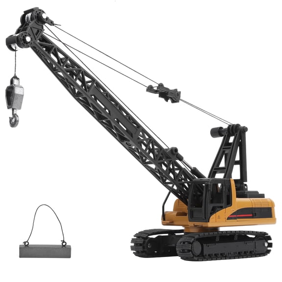 Riousery 1:50 Scale Engineering Crane Model Alloy Construction Vehicle Toy, Yellow Brown Crawler Crane Static Replica for Boys Kids 4.7 x 4.3 x 2.6 inches / 12 x 11 x 6.5 cm