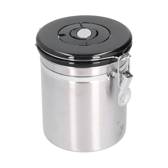 Riousery 1.5L Stainless Steel Coffee Canister with Airtight Lid and CO2 Release Valve, 50.7 fl oz / 1500ml Silver Food Storage Jar for Coffee Beans and Grounds