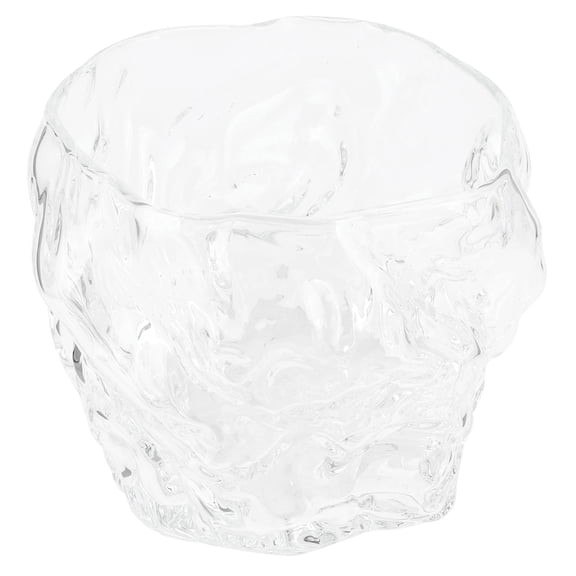 Riousery 1.7 oz / 50 ml Clear High Borosilicate Glass Bark Texture Whiskey Beer Cup Innovative Drinkware For Home Bar Hotel Holiday Party Tableware
