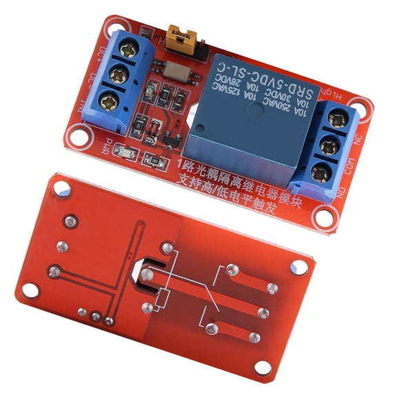 Riousery 1 Channel Optocoupler Relay Module Board High & Low Trigger 5V Replacement Electrical System Control High Capacity Load AC 250V 10A DC 30V 10A Fault Tolerant Green Red LED Indicator