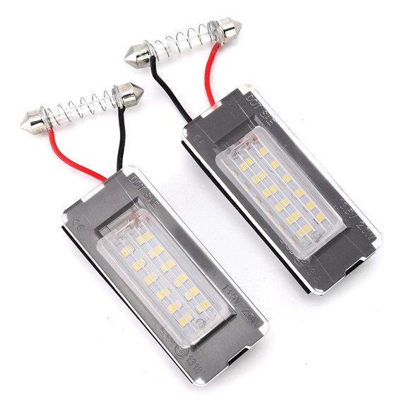 Riousery 1 Pair 12V 18 SMD LED License Plate Panel Lights White Replacement Lamp Fit for MINI Cooper R56 R57 R58 R59 2006-2014 Models Tail Light Assembly