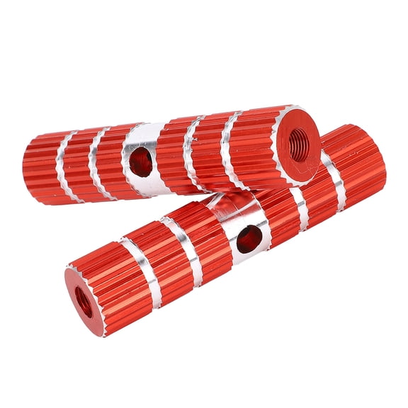 Riousery 1 Pair Cycle Pedals Axle Foot Rest Pegs for Rear Cycling Reinforced Solid L 3.9 inches / 10 cm Red