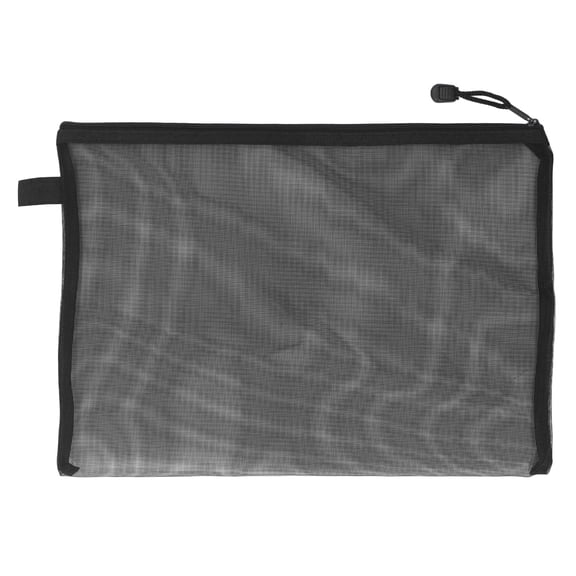 Riousery 10 Pcs Mesh Zipper Pouch Bag Transparent Nylon A4 Paper Pouch Black