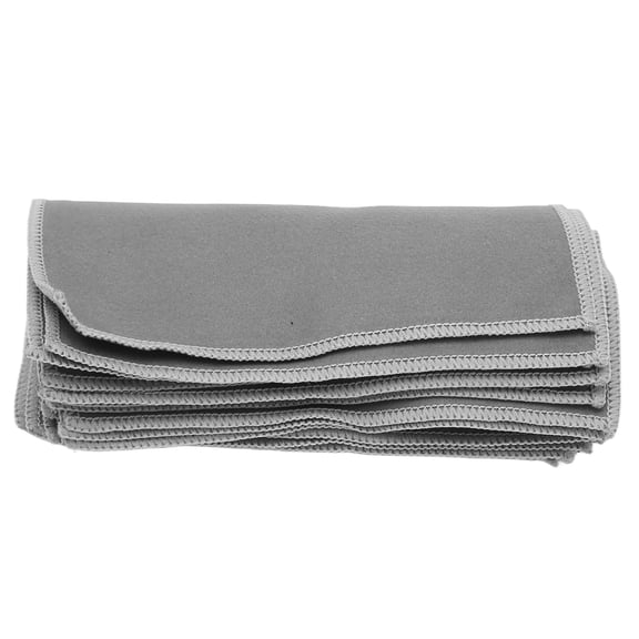 Riousery 10 Pcs Microfiber Cleaning Cloths for Hearing Aids, Eyeglasses, Screen Maintenance, Ultrafine Fiber Washable Reusable Wipes Dust Removal, Grey, 5.9 in / 15 cm
