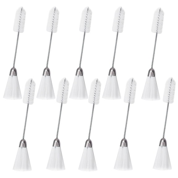 Riousery 10 Pcs Nylon Stainless Steel Sewing Machine Cleaning Brush Set, Household Sanitary Tool for Lint Removal, Double Ended Design, 5.71 inches / 14.5 cm Length