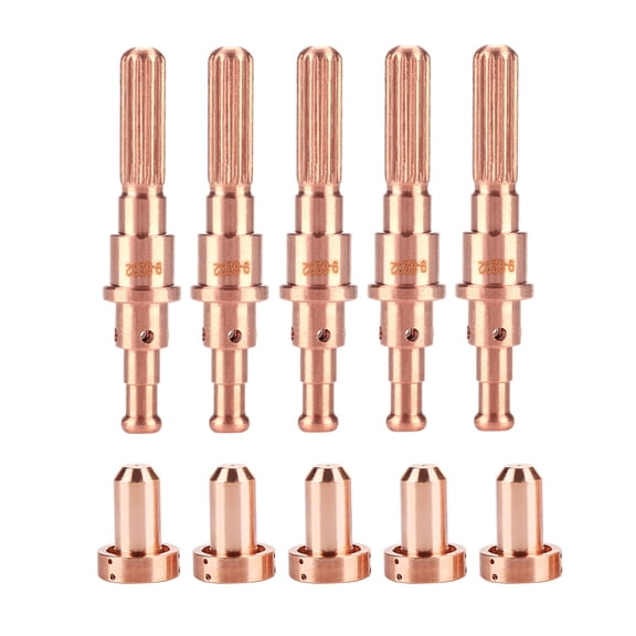 Riousery 10 Pcs Plasma Cutter Consumables Kit, Includes 5 Pcs 9-8215 Electrode and 5 Pcs 9-8210 Nozzle Tips, Tellurium Copper Replacement Parts for Thermal Dynamics SL60/100 Plasma Cutting Torch
