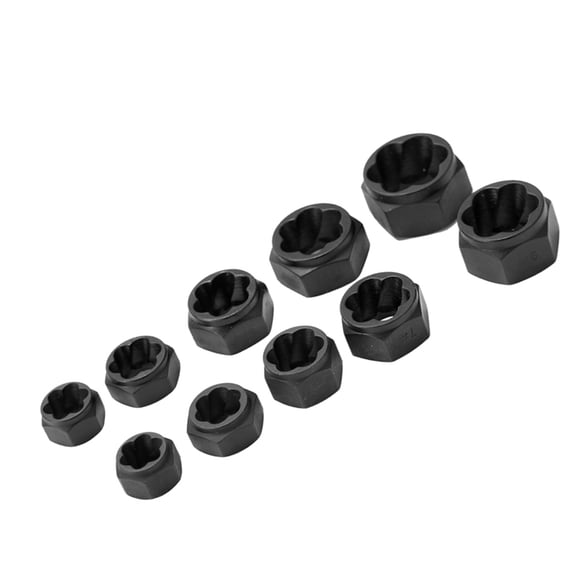 Riousery 10-Piece Damaged Bolt Removal Set, Low Profile Nut Screw Extractor Tool Kit, Hard Alloy Sockets Fits 9-19mm Heads for Home & Auto Repair (3.9 inches / 10 cm)