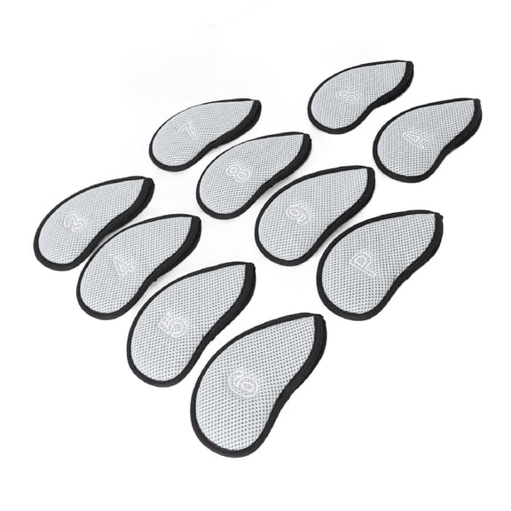 Riousery 10-Piece Golf Iron Club Head Cover Set Durable Nylon Mesh Soft Fleece Lining Protective Gear For Sports Enthusiasts 6.7 inches / 17.0 cm, Grey
