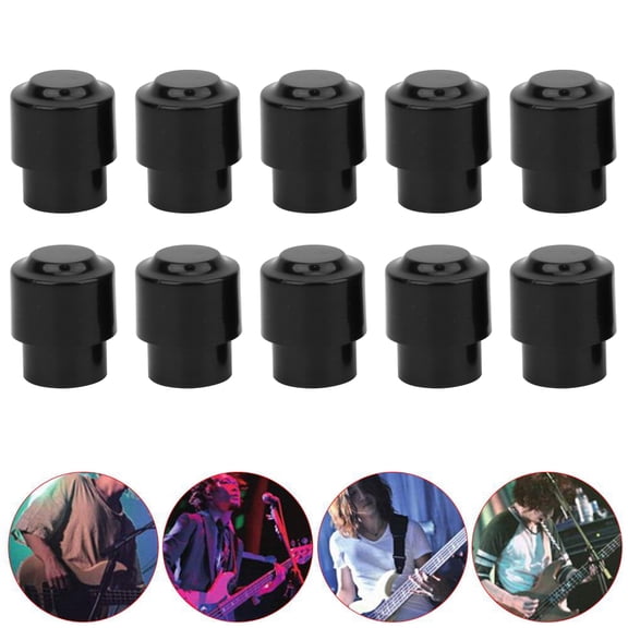 Riousery 10 Pieces Electric Guitar Pickup Switch Tip Caps, Durable Plastic Replacement Knobs for Volume Tone Control, Easy Installation Parts, Black (0.2 inches / 5 mm, 0.46 oz / 13 g)