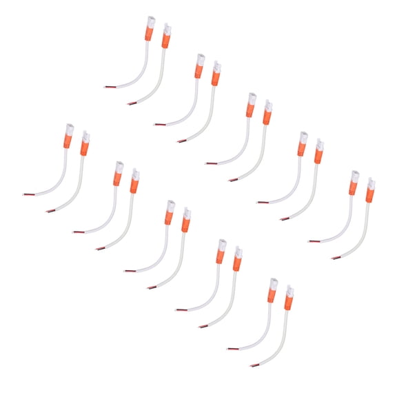 Riousery 10 Set 16AWG 2 Pin Quick Plug LED Strip Connector Portable Male Female Wire Cables Orange (5.9 inches / 15 cm)