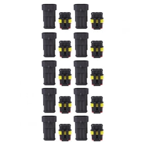 Riousery 10 Set 3 Pin Way Waterproof Electrical Connector Kit, Automotive Wire Connector Plug Terminals with Male and Female Socket, 140 Pieces for Car Motorcycle Marine, 5.91 inches / 15 cm Length