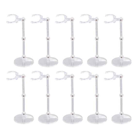 Riousery 10 Sets Action Figure Stand Display Holders Mini Doll Support Frame Compatible For 6 Inches / 15.2 cm Models Transparent