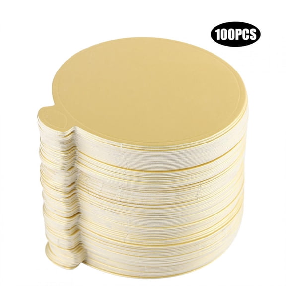 Riousery 100 PCS Round Gold Mousse Cake Boards, 3.54 Inches / 9 cm Paper Cupcake Dessert Displays Tray for Wedding Birthday Party