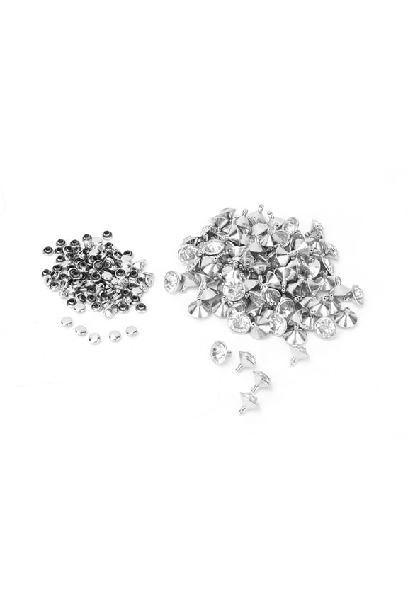 100 Pack Cloth Crystal Inlay Rapid Rivets 12mm / 0.47 inches Spots Studs Cap for DIY Leather Craft Decoration, Gold