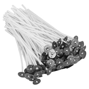 Riousery 100 Pieces Pre Waxed Candle Wicks 4.72 Inches / 12 cm Low Smoke White Cotton Core Bulk Pack for Professional DIY Scented Candle Making and Aromatherapy Crafts