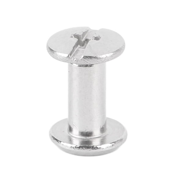 Riousery 100 Sets M2 Stainless Steel Screw Rivet Binding Screws, High Strength Round Flat Head For Albums Leather Craft, 3x6x6mm (0.12x0.24x0.24 inches)