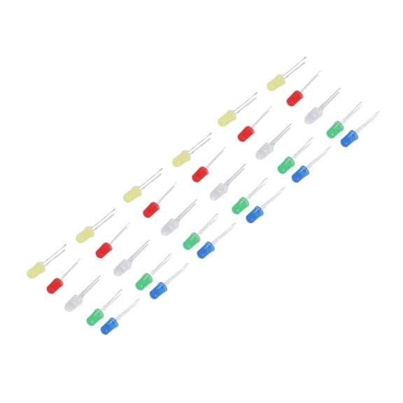 Riousery 1000Pcs 5mm LED Light Emitting Diode Assortment Kit, 5 Colors (Red, Green, Yellow, Blue, White)
