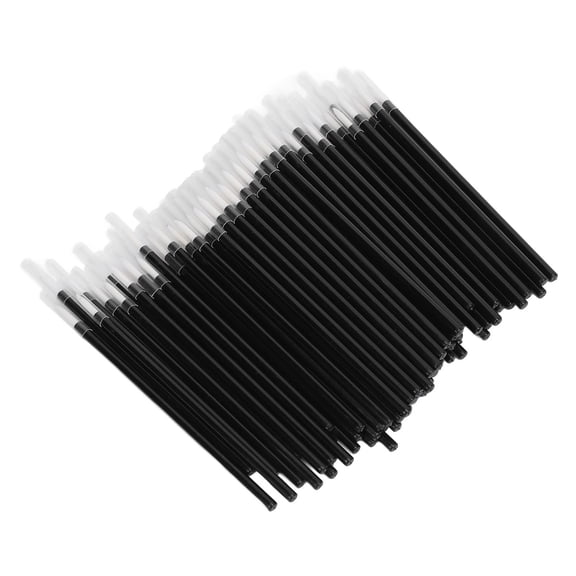Riousery 100PCS Black Disposable Eyeliner Brushes Applicator Cosmetic Eye Wands Precision Makeup Tool With Storage Container For Professionals (4.72 inches / 12 cm Length)