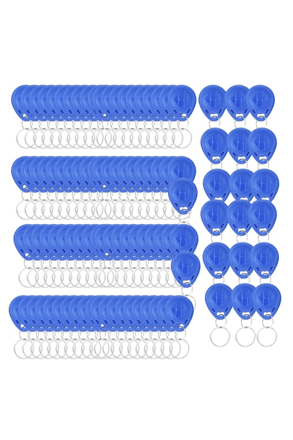 100Pcs 125Khz Waterproof Smart RFID ID Card Entry Access Badges for Security Systems Public Transport Time Attendance, 1.3 inches / 3.3 cm, Blue [cite: 6, 10]