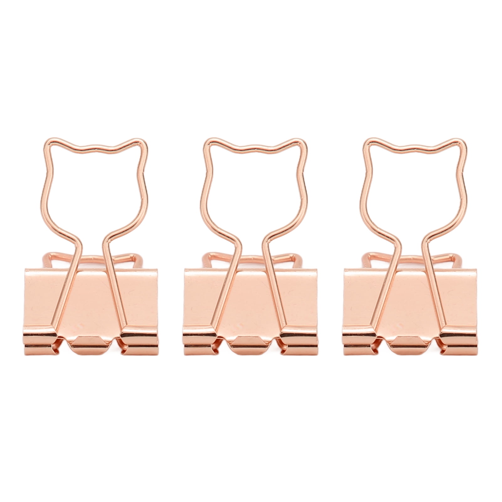 Riousery 100pcs Cat Shape Binder Clips, Rose Gold Hollow Metal Paper Clips for Documents, 7.87 inches / 20.0 cm