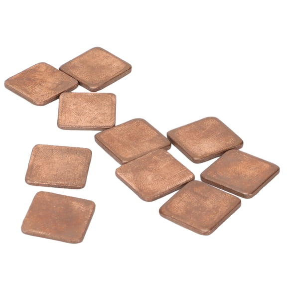 Riousery 100pcs Copper Heatsink Kit 401w/mk Thermal Conductivity Burr Free Glossy Small Heatsinks for Laptop GPU CPU 15x15x1.0mm / 0.59x0.59x0.04 inches High Performance Computer Cooling Component
