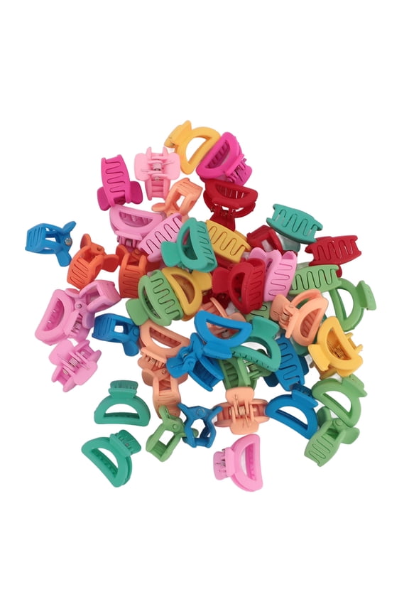 100pcs Mini Hair Clip Curved Moon Shaped Mixed Color Strong Grip Cute Tiny Hair Claw Clip for Ponytail Fine Hair Accessories