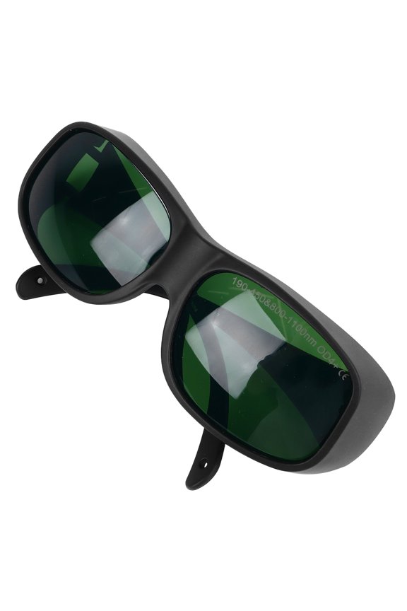 1064nm Laser Safety Glasses for Adult, Black Frame Green Lens Anti Laser Eye Protection Goggles OD4 Protective Lenses for OPT Beauty Device, 1 Pack