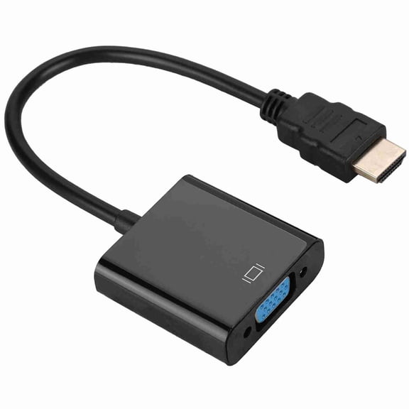 Riousery 1080p HDMI Male to VGA Female Video Converter Adapter Cable, HD Video Audio Cord for PC, Laptop, Monitor, Projector, Black, 1 Pack (8 inches / 20.3 cm)