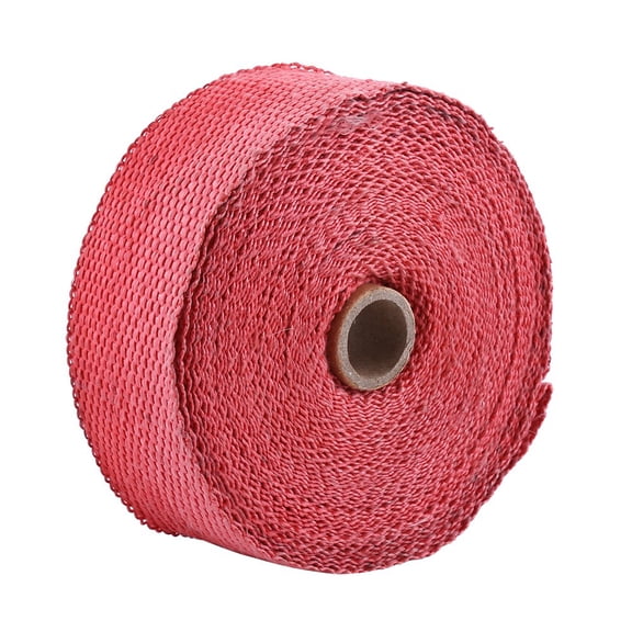 Riousery 10M 32.8ft Fiberglass Exhaust Pipe Heat Wrap Manifold Insulation Roll Tape Red