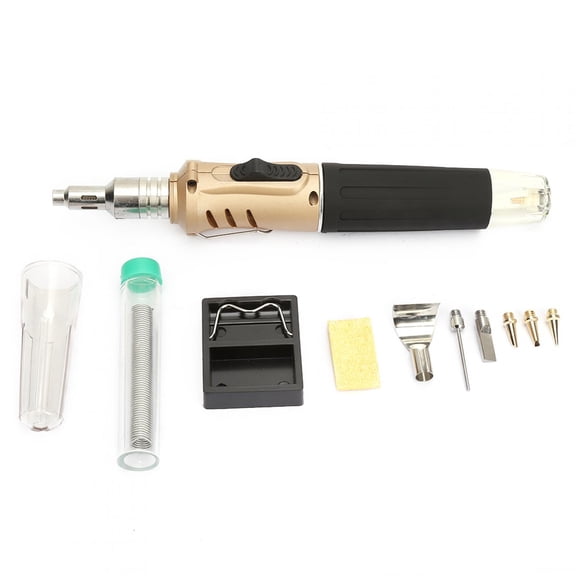 Riousery 10PCS HS-1115K Multifunction Butane Gas Soldering Iron Cordless Solder Welding Torch Kit (Gold)[cite: 1]