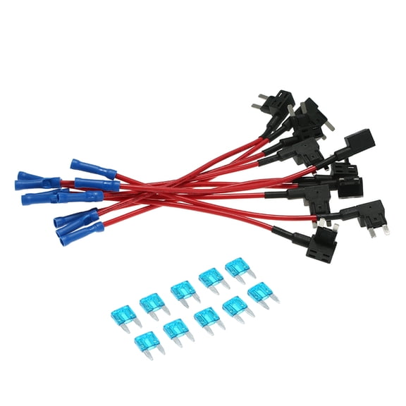 Riousery 10Pcs 12V Car Add-a-circuit Fuse TAP Adapter Mini Blade Fuse Holder ATM APM Universal Vehicle Fitment for Auto Truck Boat Marine Replacement Parts 8.7 inches / 22 cm Length