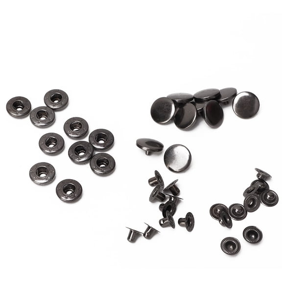 Riousery 10Pcs 15mm / 0.59 inches Metal Press Stud Snap Button Fastener Clothes Accessories