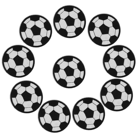 Riousery 10Pcs Soccer Ball Embroidery Patches (2.8 in / 7.1 cm) Iron On Badges for Backpacks Clothing