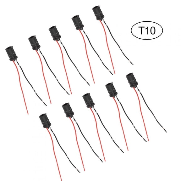 Riousery 10Pcs Soft Male Light Bulb Connector Socket Holder T10 W5W 12V DC for Car Bikes Trucks Boats