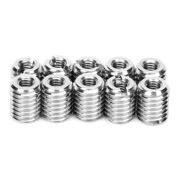 Riousery 10Pcs Stainless Steel Thread Inserts Reducing Nut M4 to M8 Thread Repair Tool Fastener Hardware for Metal (10mm / 0.4in Length)