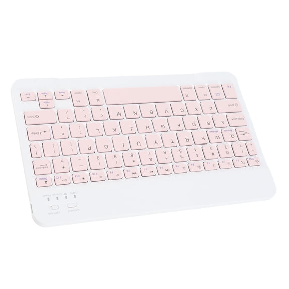 Riousery 10in Wireless Bluetooth Keyboard Ultra Thin Stable Connection Quiet Waterproof Tablet Laptop Portable PC Mac Keyboard Pink (10 inches / 25.4 cm)