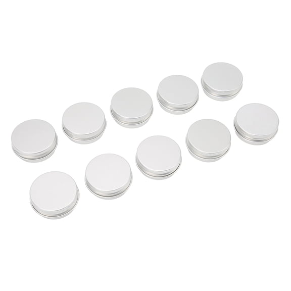 Riousery 10pcs Aluminum Tins Cans Round Shaped Screw Thread Lids Candles Clay Storage Jars Containers 10ml / 0.34 oz