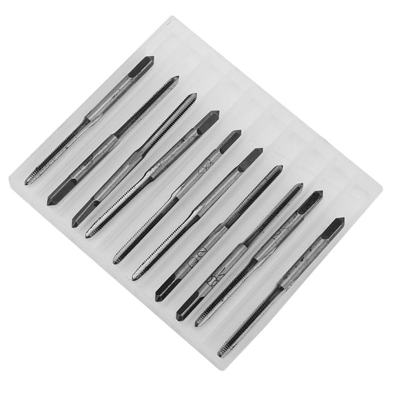 Riousery 10pcs Carbon Steel Metric Hand Tap Screw Thread Tapping Hand Tool Coarse Thread Through Hole Straight Flute 3 Flutes Size M2 2.36 inches / 6 cm Length Multi Surface Tool[cite: 1]