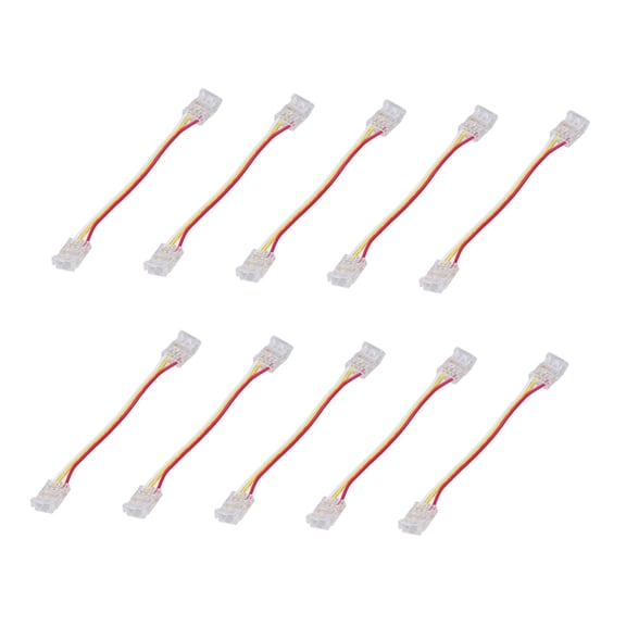 Riousery 10pcs LED Strip Light Connector Kit 3Pin 10mm Quick Connection Strong Compatibility COB Strip Adapter