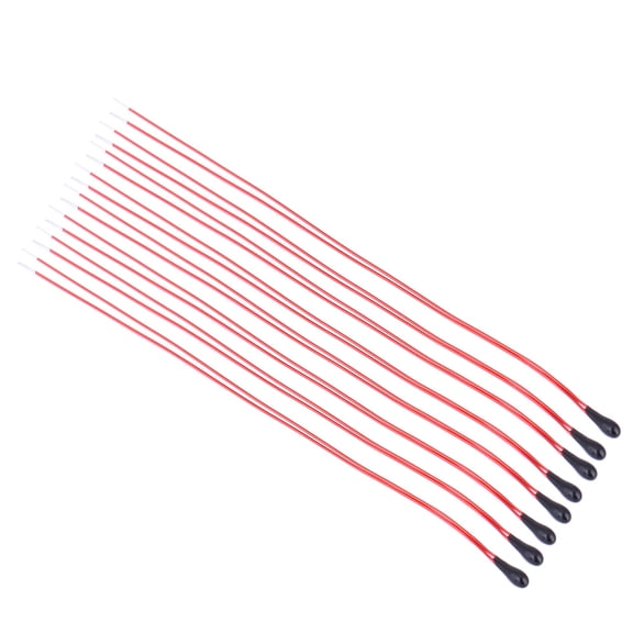 Riousery 10pcs MF52B NTC Thermistor High Sensitivity with 60mm Enameled Wire 10K Ohm Replacement Resistor Electrical Protection Components (Length: 2.4 inches / 6.09 cm)
