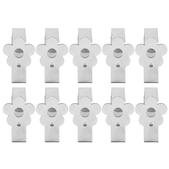 Riousery 10pcs Tablecloth Clips Multipurpose Thickened Strong Stainless Steel Table Cloth Holder for Outdoor and Indoor Picnic Party Wedding Dining Silver (18 cm / 7.09 inches)