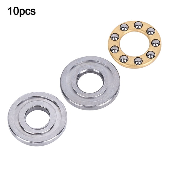 Riousery 10pcs Thrust Ball Bearing Miniature High Precision Flat Steel Bearings Set F4-10M 4x10x4mm