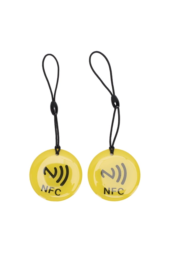 10pcs Yellow 13.78 in / 35 cm NFC Tags NTAG213 Programmable Fob Cards for Enabled Devices