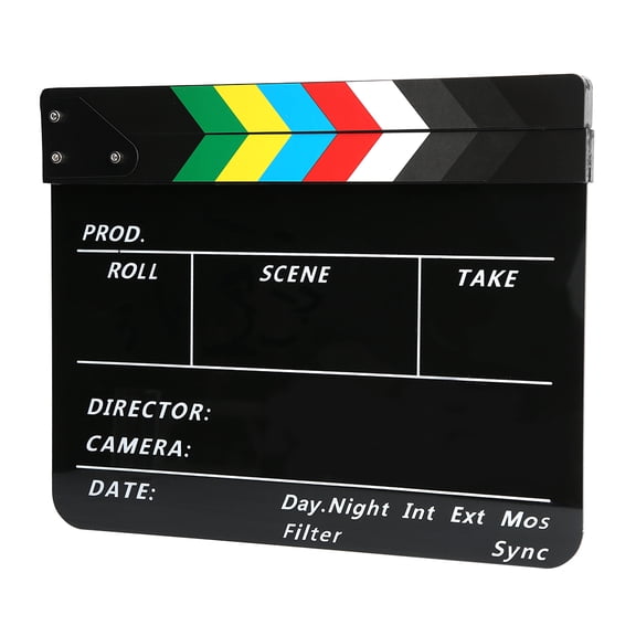 Riousery 11.81x9.84 inches / 30x25 cm Director Video Scene Clapperboard Professional Movie Film Action Clap Tool Acrylic
