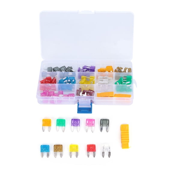 Riousery 110-Piece Torpedo Fuse Insert Assortment, Mini Blade Car Fuses with 2 Clips (2A to 40A), Zinc Alloy Automotive Replacement Parts for Cars and Trucks (7.48 inches / 19 cm)