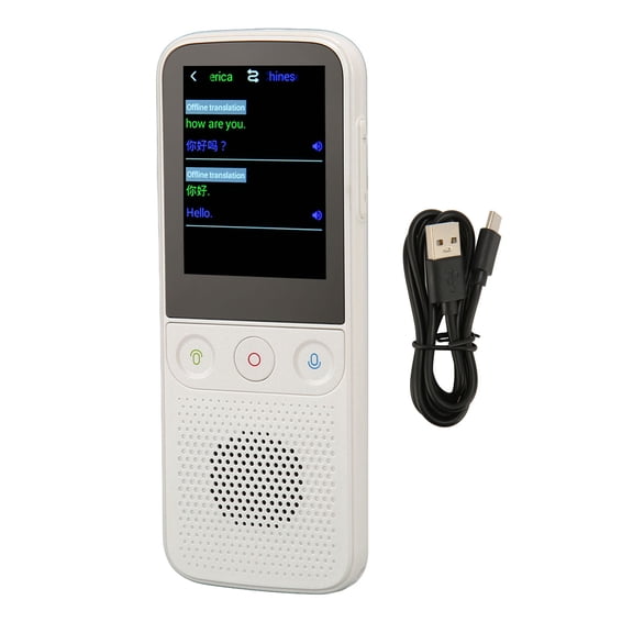 Riousery 112 Languages Smart Voice Translator Portable WiFi Language Device 2.4 inches / 6.1 cm Touch Screen 1GB RAM 8GB ROM Real-time Two-Way Translation for Travel Shopping Meetings White