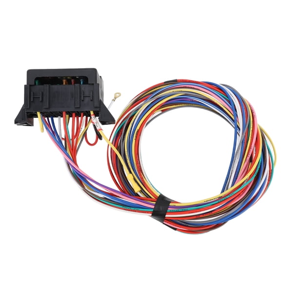 Riousery 12 Circuit Automotive Wiring Harness Kit Heat Resistant Fuse Panel Relay Set for Classic Cars, Hot Rods, Sand Cars (10.24 inches / 26.00 cm)