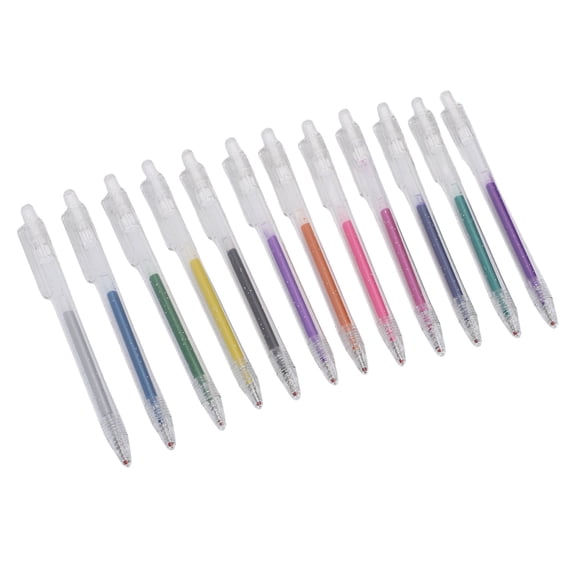 Riousery 12 Color Retractable Glitter Gel Pens Set Smooth Writing 1.0mm Fine Tip for Journaling, Coloring, and Drawing (5.91 in / 15.0 cm)