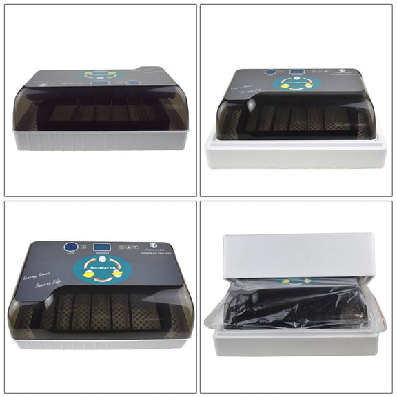 Riousery 12 Eggs Fully Automatic Incubator for Chicken Quail Duck, Built-in Candler Light, Humidity Control, Translucent Visible Cover, EU Plug Edition, 12.8 inches / 32.5 cm