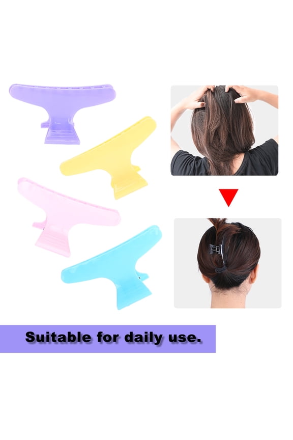12 Pcs Hair Clip Clamps Multicolor, Plastic Hairpin Paw Claw for Women, Beauty Salon Hairdressing Sectioning Styling Tool, 6.69 inches / 17 cm